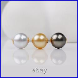 SetThree Multicolor South Sea&Tahitian Pearl Fulldrilled, 14K Solid Yellow Gold SetThree Multicolor South Sea&Tahitian Pearl Fulldrilled, 14K Solid Yellow Gold