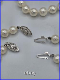 Shane Co. Pearl Set Necklace 18 Bracelet 7 8MM Knotted 14K IPS Storage Case Shane Co. Pearl Set Necklace 18 Bracelet 7 8MM Knotted 14K IPS Storage Case