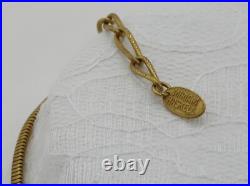 Signd MIRIAM HASKELL Gold Chain Necklace w 3 Interchangeable Pendants Pearl Set