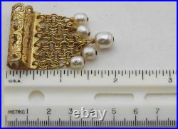 Signd MIRIAM HASKELL Gold Chain Necklace w 3 Interchangeable Pendants Pearl Set