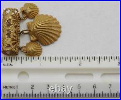 Signd MIRIAM HASKELL Gold Chain Necklace w 3 Interchangeable Pendants Pearl Set