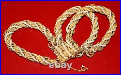 Signed Miriam Haskell Rope Seed Pearl Gold Bracelet & Matching Earrings SET