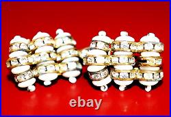 Signed Miriam Haskell Rope Seed Pearl Gold Bracelet & Matching Earrings SET