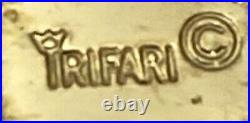 Signed TRIFARI FAUX PEARL 3 PC Parure TRIFANIUM GOLD Necklace Earrings