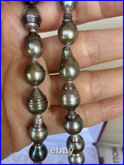 Silver/14k/18k Gold South Sea Tahitian Pearl Beaded Necklace & Earrings Set