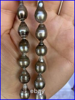 Silver/14k/18k Gold South Sea Tahitian Pearl Beaded Necklace & Earrings Set
