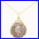 Silver-Roman-coin-drop-pendant-set-in-18ct-gold-and-14ct-necklace-01-vpt
