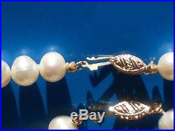 Single Strand Akoya Pearl Necklace & Bracelet Set With 14K Gold Clasps