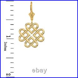 Solid 10k / 14k Yellow Gold Large Woven Celtic Hearts Drop Earring Set