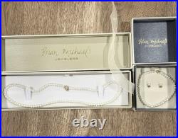 Solid 14K Gold Pearl Jewelry Set Necklace, Bracelet & Earrings