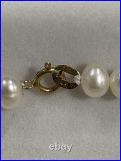 Solid 14K Gold Pearl Jewelry Set Necklace, Bracelet & Earrings