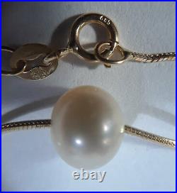 Solid 14K Yellow Gold Set Necklace Earrings Pearls Chain 16 not scrap