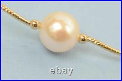 Solid 14k Yellow Gold Natural White Pearls Necklace, Bracelet, Earrings Set Solid 14k Yellow Gold Natural White Pearls Necklace, Bracelet, Earrings Set