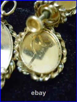 Spitzer & Furman 14K Gold Celluloid Pearl Miniatures Earring Pendant Brooch Set