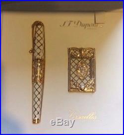 St Dupont Versailles Limited Gold Pen & Lighter Set Line Linge 2 Pearl Lacquer
