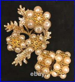 St John Collection Pearl Brooch & Earring Set