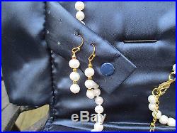 Stauer Mitsuko Organic Cultured Pearl Necklace Bracelet & Earring Set $547.00