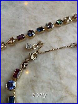 Stunning 4 Piece Set/Swarovski Stilla Necklace/2 Bracelets/Pear Drop Earrings