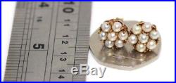 Stunning Antique pearl cluster earrings set in 9 ct gold Edwardian