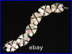 Stunning MARHILL MOTHER of PEARL Disc Goldtone Necklace Bracelet Earring SET