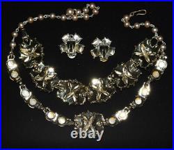 Stunning MARHILL MOTHER of PEARL Disc Goldtone Necklace Bracelet Earring SET