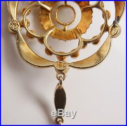 Stunning Murrle Bennett 15ct Gold Opal & Pearl set Pendant c1900