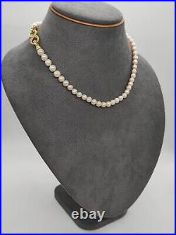 Stunning Set of Two Layered Seawater Pearl Necklace & Earrings 18K Gold Birthday