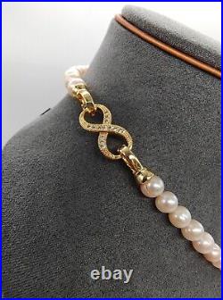 Stunning Set of Two Layered Seawater Pearl Necklace & Earrings 18K Gold Birthday