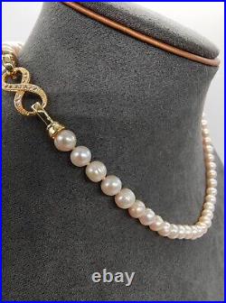 Stunning Set of Two Layered Seawater Pearl Necklace & Earrings 18K Gold Birthday