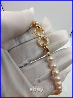 Stunning Set of Two Layered Seawater Pearl Necklace & Earrings 18K Gold Birthday