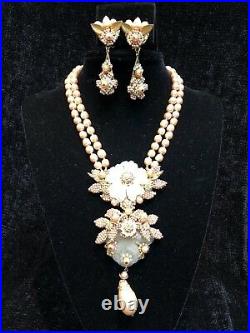 Stunning Vintage STANLEY HAGLER NY Signed Statement Necklace and Earrings Set