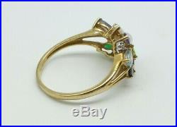 Superb Gold Gemstone Dress Ring set with Emerald, Topaz, Ruby Garnet Pearl etc