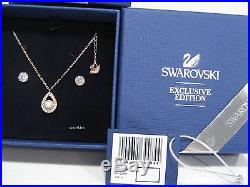 Swarovski Clear Set, Rose gold-plated Crystal/Crystal pearl authentic 5139084