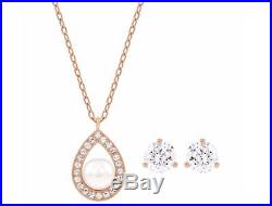 Swarovski Clear Set, Rose gold-plated Crystal/Crystal pearl authentic 5139084
