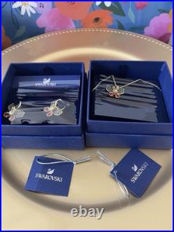 Swarovski Idyllia Drop Earrings + Butterfly Multicolored Gold-tone Pendant NWT