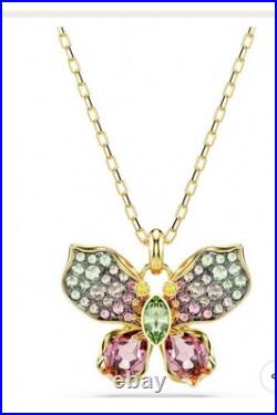 Swarovski Idyllia Drop Earrings + Butterfly Multicolored Gold-tone Pendant NWT