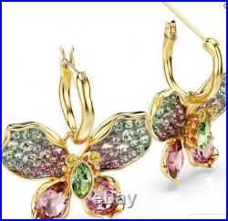 Swarovski Idyllia Drop Earrings + Butterfly Multicolored Gold-tone Pendant NWT