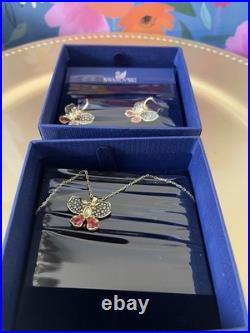Swarovski Idyllia Drop Earrings + Butterfly Multicolored Gold-tone Pendant NWT