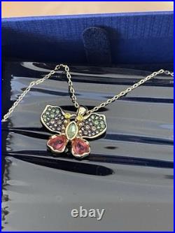 Swarovski Idyllia Drop Earrings + Butterfly Multicolored Gold-tone Pendant NWT
