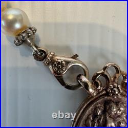 TAGLIAMONTE Italy 925 Sterling Rose Gold Plated Pearl Necklace Earrings Set
