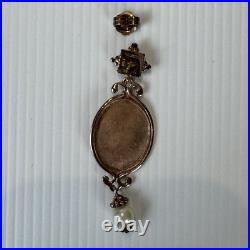 TAGLIAMONTE Italy 925 Sterling Rose Gold Plated Pearl Necklace Earrings Set