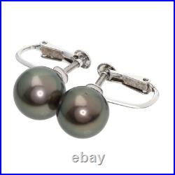 TASAKI Black Pearl Pearl Earring 2-piece set Necklace K14 White Gold Ladie TASAKI Black Pearl Pearl Earring 2-piece set Necklace K14 White Gold Ladie