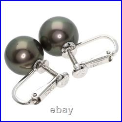 TASAKI Black Pearl Pearl Earring 2-piece set Necklace K14 White Gold Ladie TASAKI Black Pearl Pearl Earring 2-piece set Necklace K14 White Gold Ladie