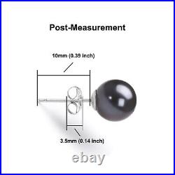 Tahitian Pearl Earrings AAAA Black Pearl Earring Studs Earrings Silver Sets