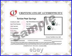 Tahitian Pearl Earrings AAAA Black Pearl Earring Studs Earrings Silver Sets