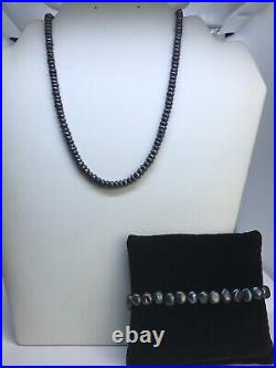 Tahitian Pearl Gold Barrel Clasp Bracelet & Vintage Pearl Necklace Set