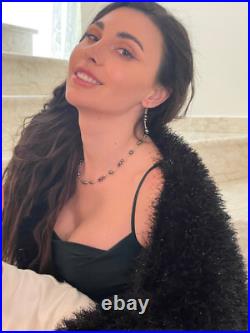 Tahitian Pearl Jewelry SET South Sea Pearl Necklace Bracelet Earrings White Gold