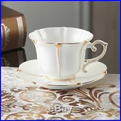 Tea Set Porcelain Gold Pearl Bone China Coffee Ceramic Pot Teapot Cups
