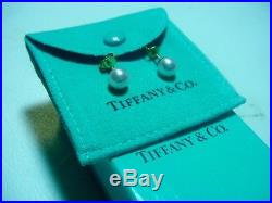 Tiffany & Co. Pearl Stud Earrings 8.25mm set on 18K yellow gold posts
