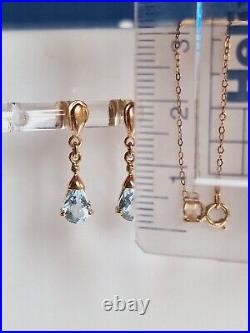 Topaz Jewellery Set Pendant & Drop Earrings in 9ct Yellow Gold